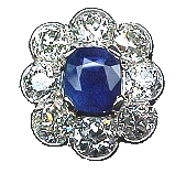 3 carat Kashmir with Old Cut Diamonds