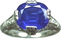 Kashmir sapphire and Edwardian platinum diamond ring
